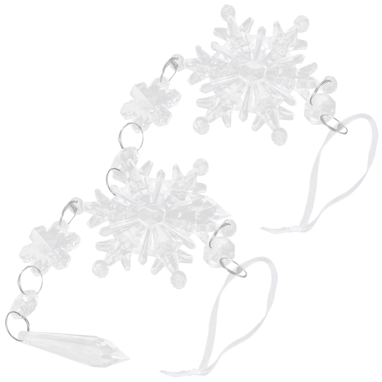 

2pcs Snowflake Acrylic Transparent Xmas Supplies Xmas Tree Party Props Decorations Home Garden Festive Supplies