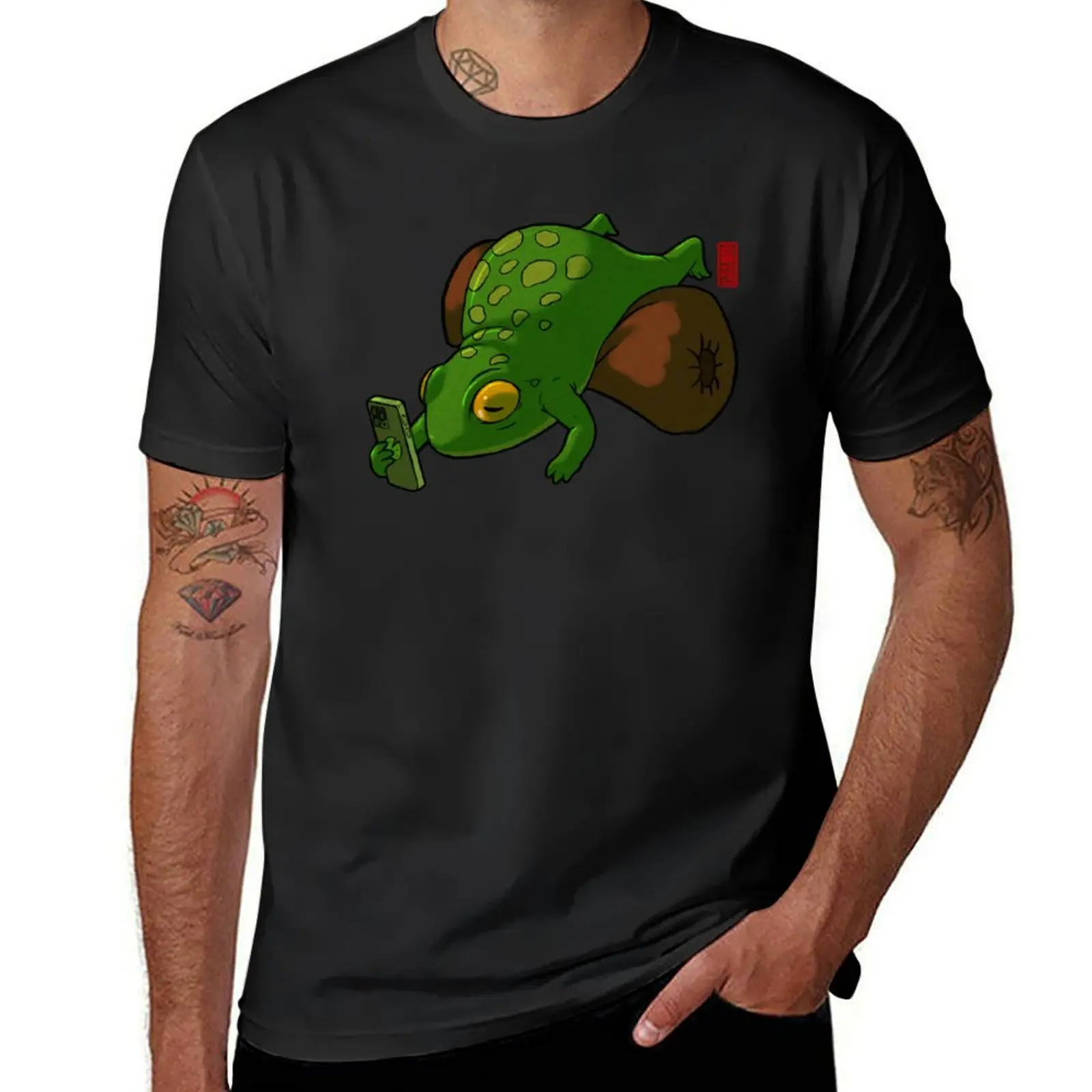 Lazy Chill Frog Mood T-Shirt plus size tops Blouse plain t shirts men