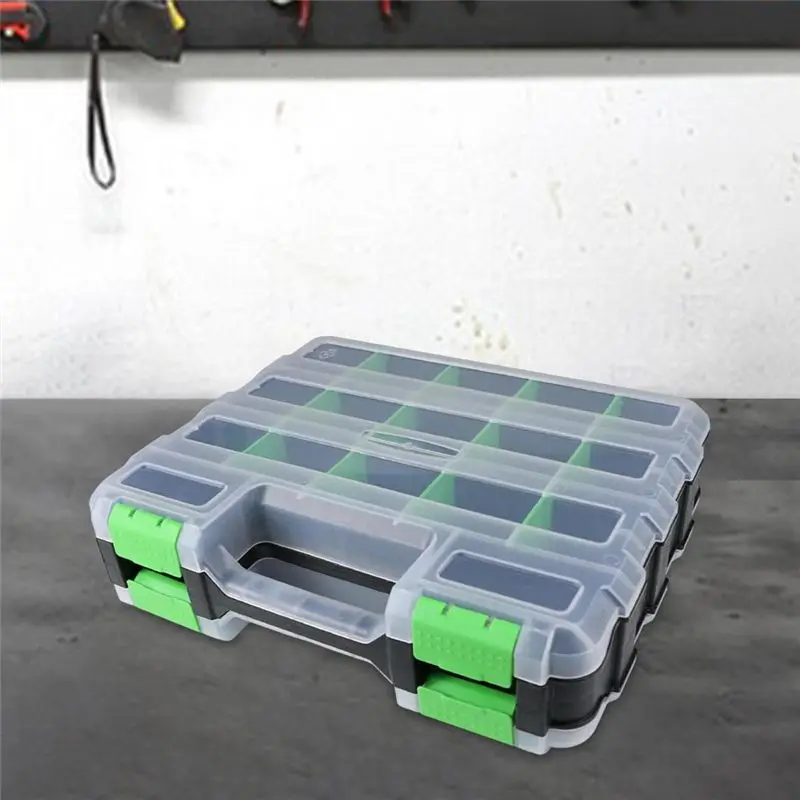AS63-Multipurpose Tools Organizer Box 34 Compartments Hardware Storage Container For Nuts Small Parts Screws Fasters Fastener