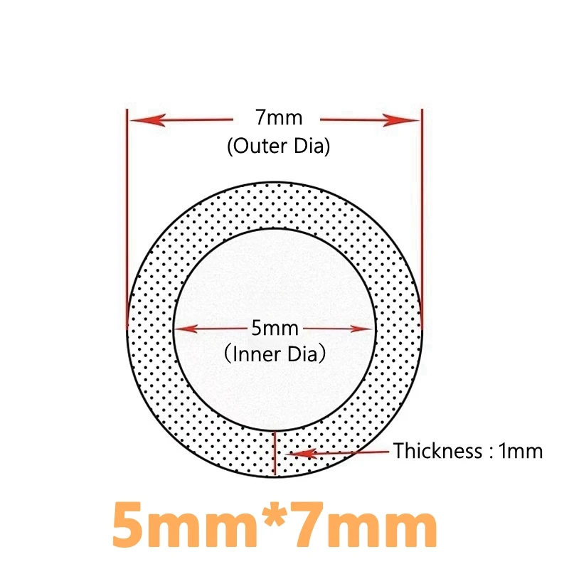 1/5 Meters I.D 5mm O.D 7mm Colorful Silicone Tube Drink Pipe Water Connector Plumbing Food Grade Flexible Rubber Hose Tasteless