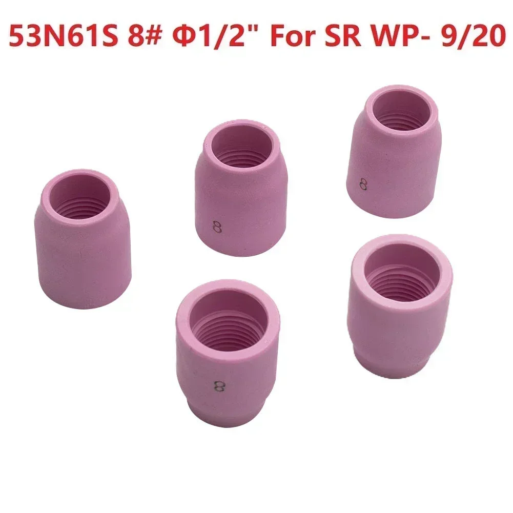 5pcs TIG Gas Lens Alumina Nozzle Ceramic Cup 53N61S 8# Φ1/2\