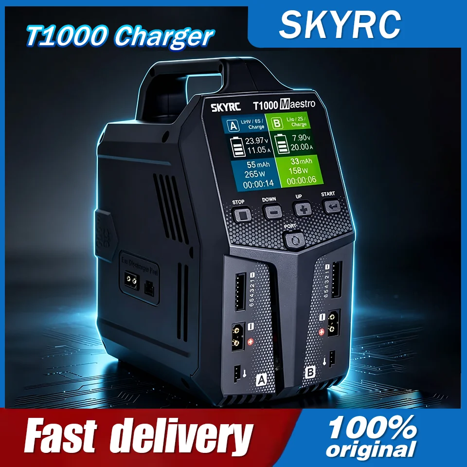 SKYRC T1000 Charger AC 450W/DC 1000W Lipo Battery Balance Charger for 1-6S LiPo LiFe NiMH NiCd Battery Charger