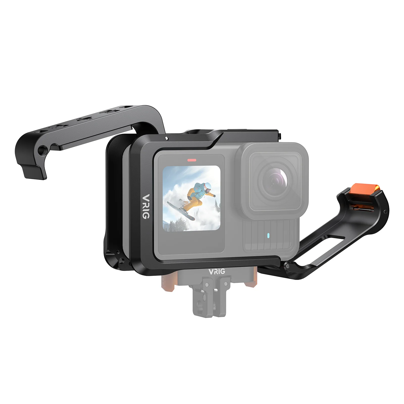 UURig VRIG-funda con marco de aleación de aluminio para Gopro 13, 12, 11, 10, 9, cámara de acción negra, jaula protectora resistente y duradera