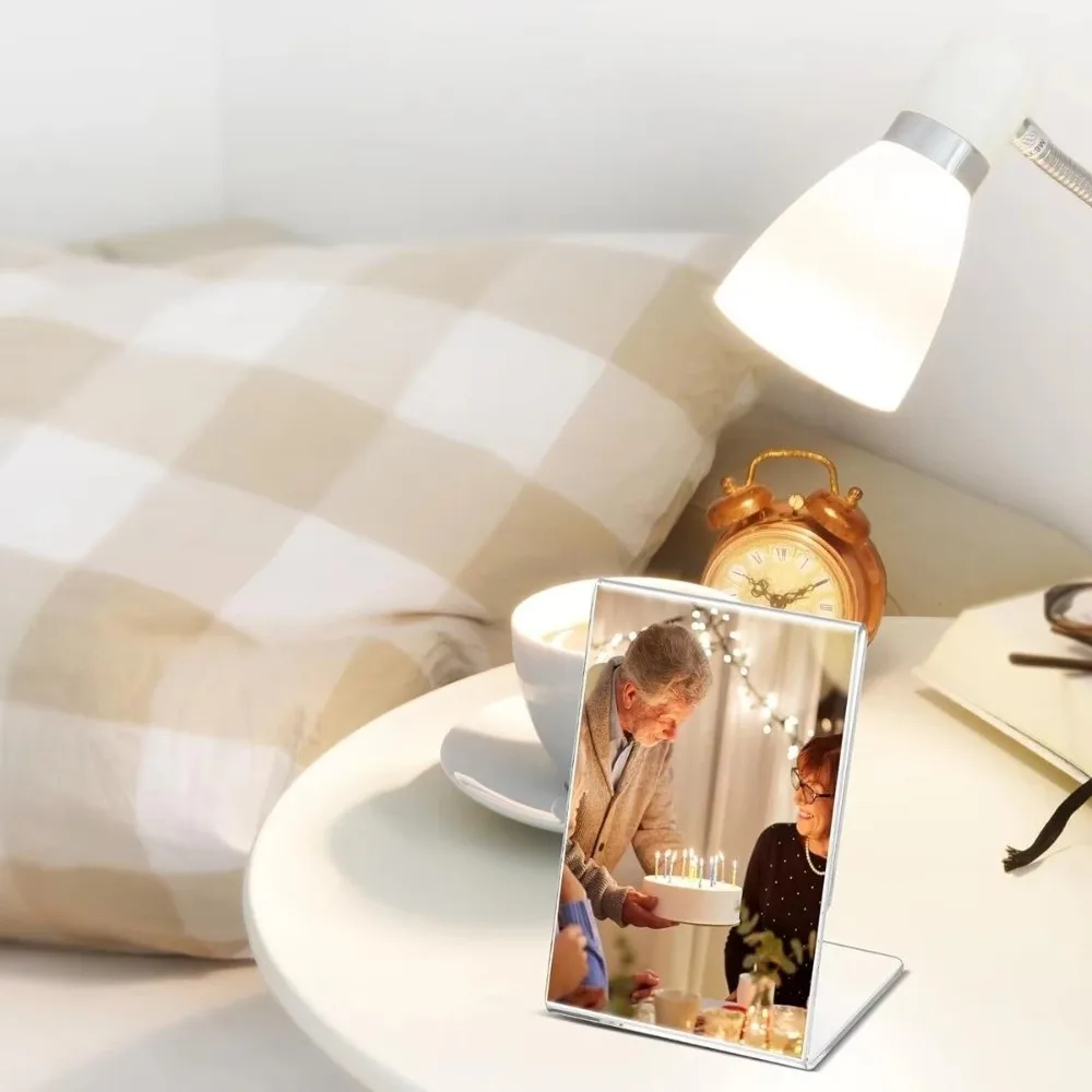 Transparent Acrylic Display Stand Double Side 10cmx15cm Desk Photo Frame Ad Frame A6 Size Business Card Stand Exhibit Display