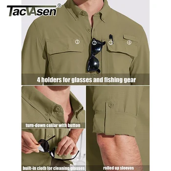 TACVASEN UPF 50+ Sun Protection Fishing Shirts Men's Quick Dry Long Sleeve Shirts Mesh Breathable Hiking Work Cargo Shirts 3 TACVASEN UPF 50+ Sun Protection Fishing Shirts Men's Quick Dry Long Sleeve Shirts Mesh Breathable Hiking Work Cargo Shirts 3