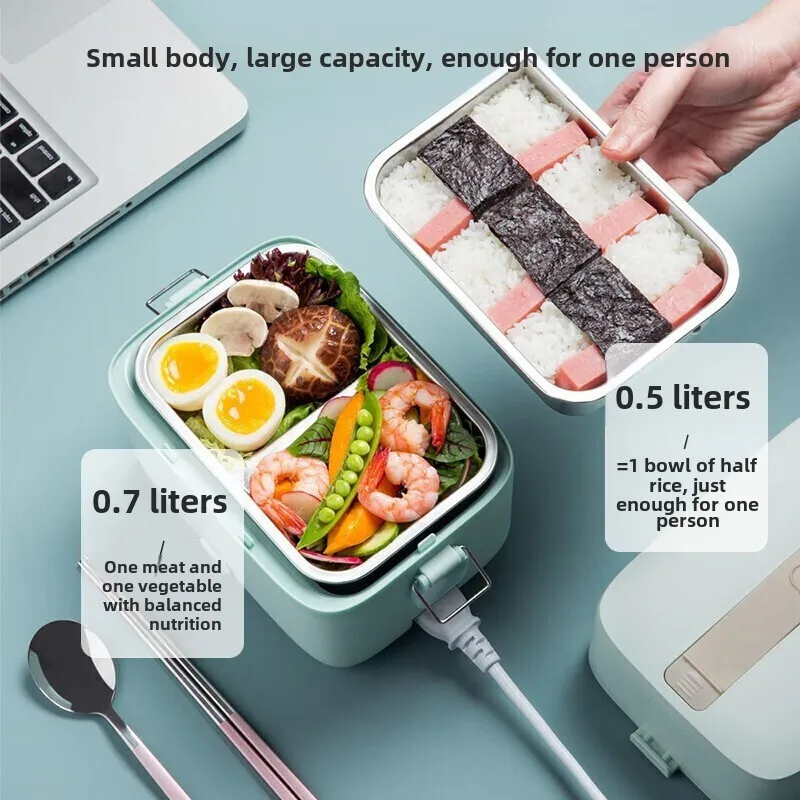 Electric lunch box insulation Plug-in heating Self-heating cooking hot rice artifact with rice pot bucket