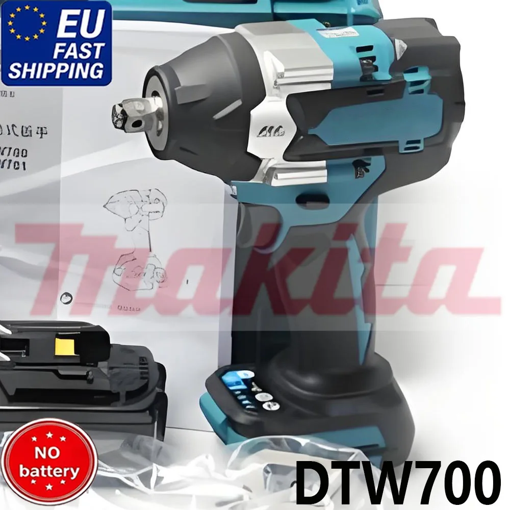 per avvitatore a impulsi elettrico senza spazzole Makita 1200 N.M, avvitatore a impulsi senza fili da 1/2 pollice, cacciavite, utensile elettrico per batteria Makita 18V