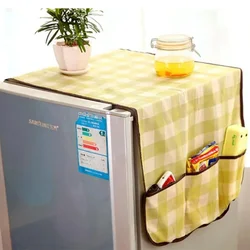 Household Refrigerator Fridge Dust Cover Towel with Pocket Storage Bags Washing Machine Waterproof Organizer Hanging Bags