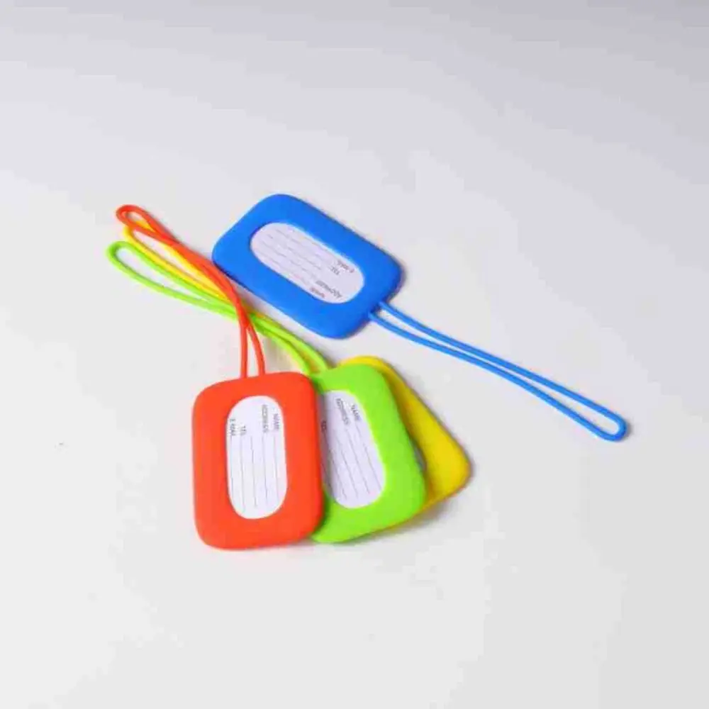 Neuer Silikon-Gepäckanhänger, Anti-Verlust, mit Umhängeband, Koffer-Identifikationsetikett, weiches Boarding-Pass-Tag für Reisen