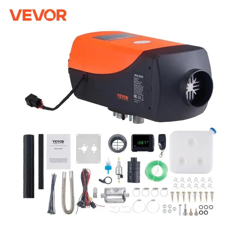 VEVOR Chauffage Diesel 12 V 24 V 8 kW Consommation 0,16-0,62 L/h Réchauffeur d'Air Diesel 8-36 ℃