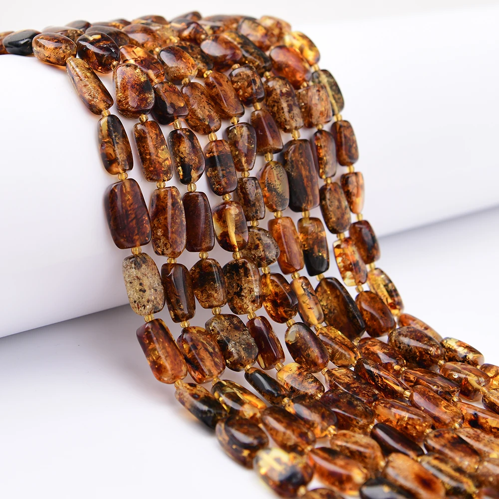 APDGG 12x17mm Natural Mix Yellow Color Amber Smooth Nugget Loose Beads 16'' Strand Jewelry DIY