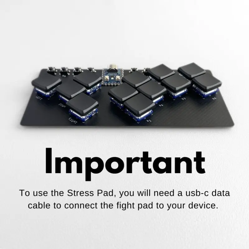 Stress Mini Game Controller Fight Pad with RP2040-Zero Controller Supports GP2040 Firmware Compact Portable 12key Game Keyboard