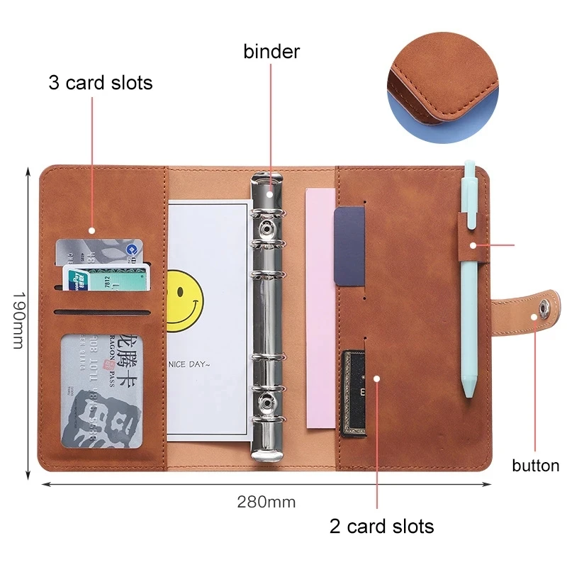 Imagem -04 - Loose-leaf Notebook Binder Habitação Buracos Binder Budget Planner Envelope de Dinheiro Poupança Dinheiro a6 2024