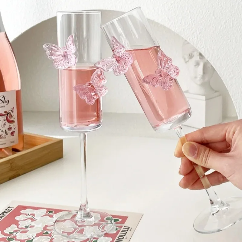 

Elegant Crystal Champagne Glass High-Stem Goblet for Cocktails Home Wine Water Glass Creative Red Wine Glass Cup