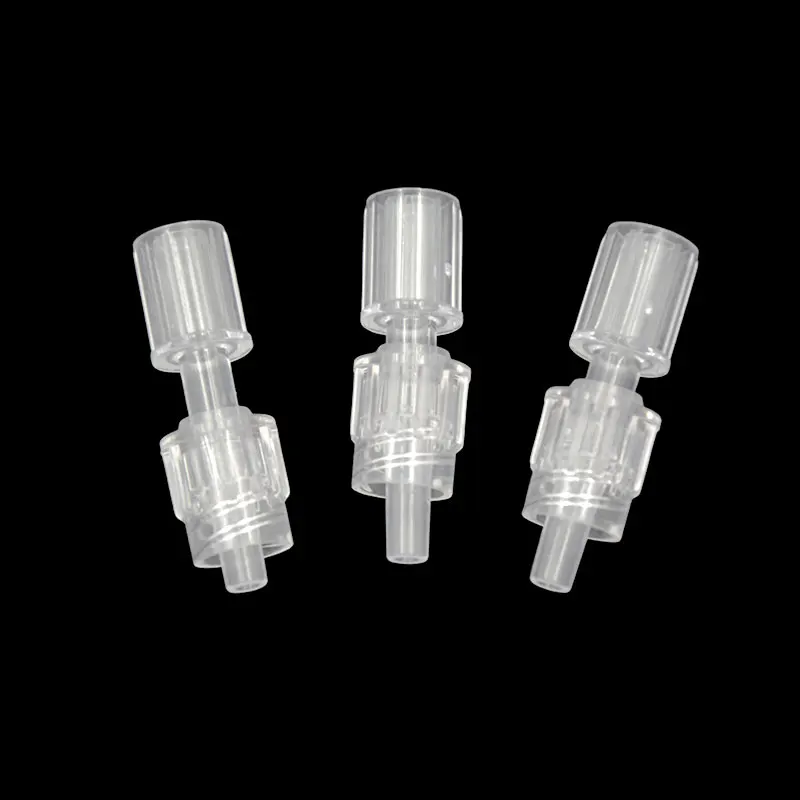 Undetachabe Rotating Male Luer Lock One Way Connector With Cover for OD 4.0mm Tube fast shipping
