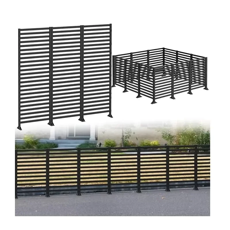 Aluminum Fence Black Fully Aluminum, Semi-Privacy or Full Privacy, Durable & Rust-Resistant
