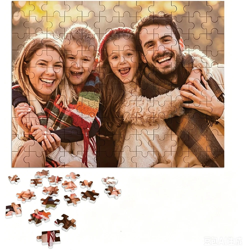 35/300/500/1031pcs Personalized Custom Photo Puzzle Family Photo DIY Toy Decoration Collectiable Growth Gift Christmas