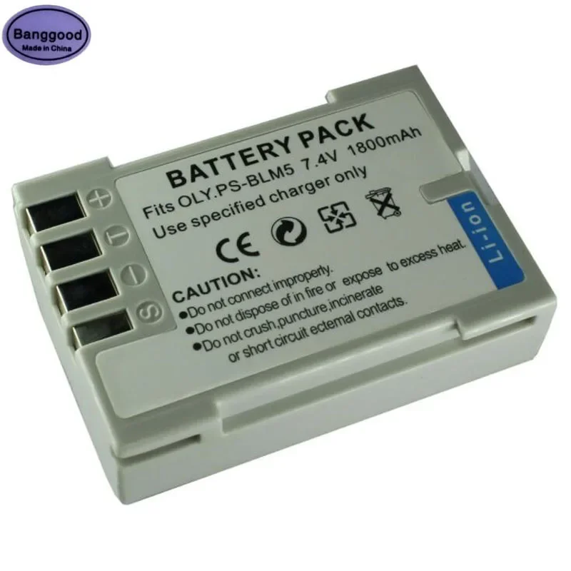 7.4V 1800mAh PS-BLM5 PSBLM5 BLM-5 BLM5 Camera Battery Pack For Olympus E-1 E-3 E-30 E-5 E1 E3 E30 E5 HLD-4 Grip