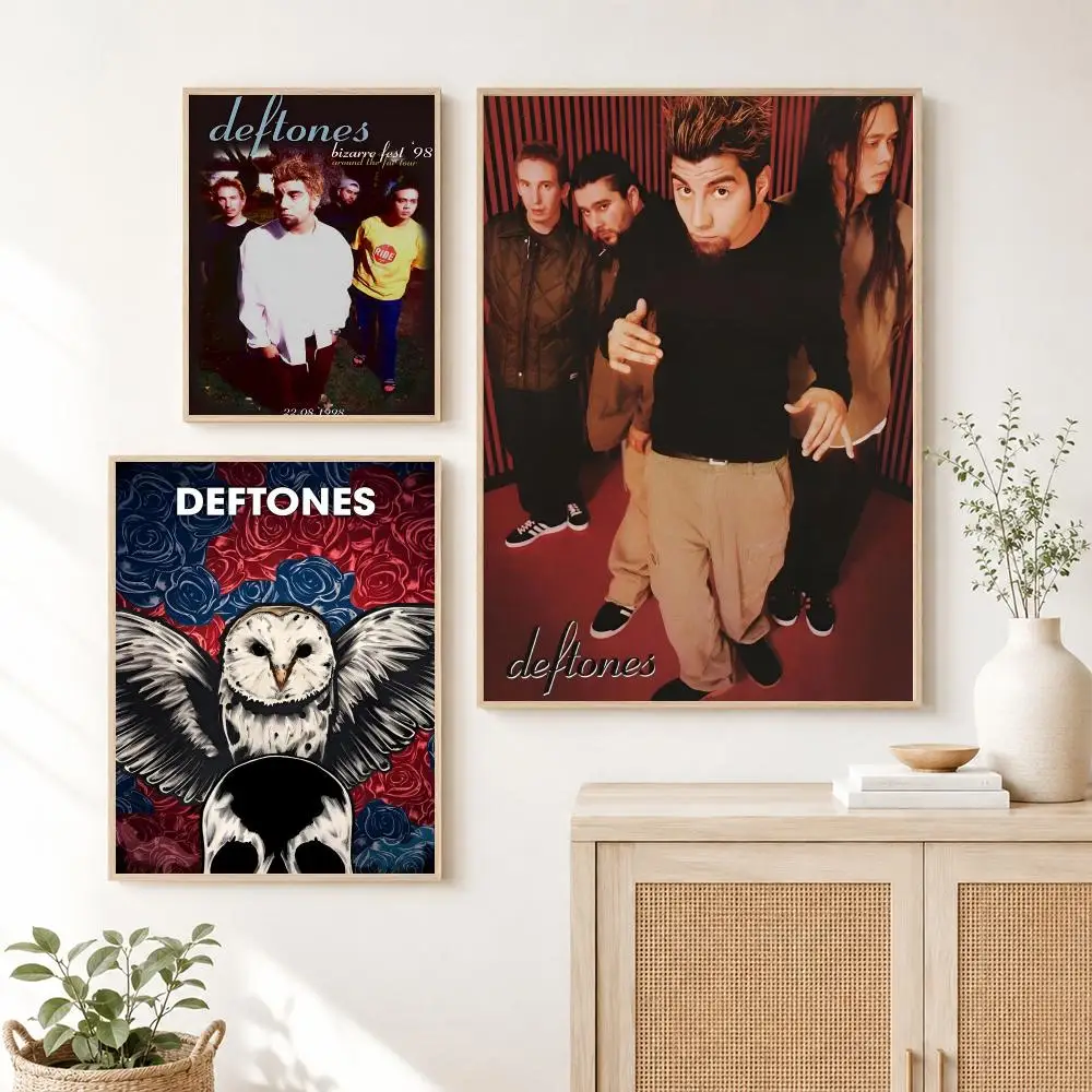 Classic Retro Band D-Deftones Poster Self Adhesive Wall Art Decor for Bedroom Living Room Office Home Decor Gift