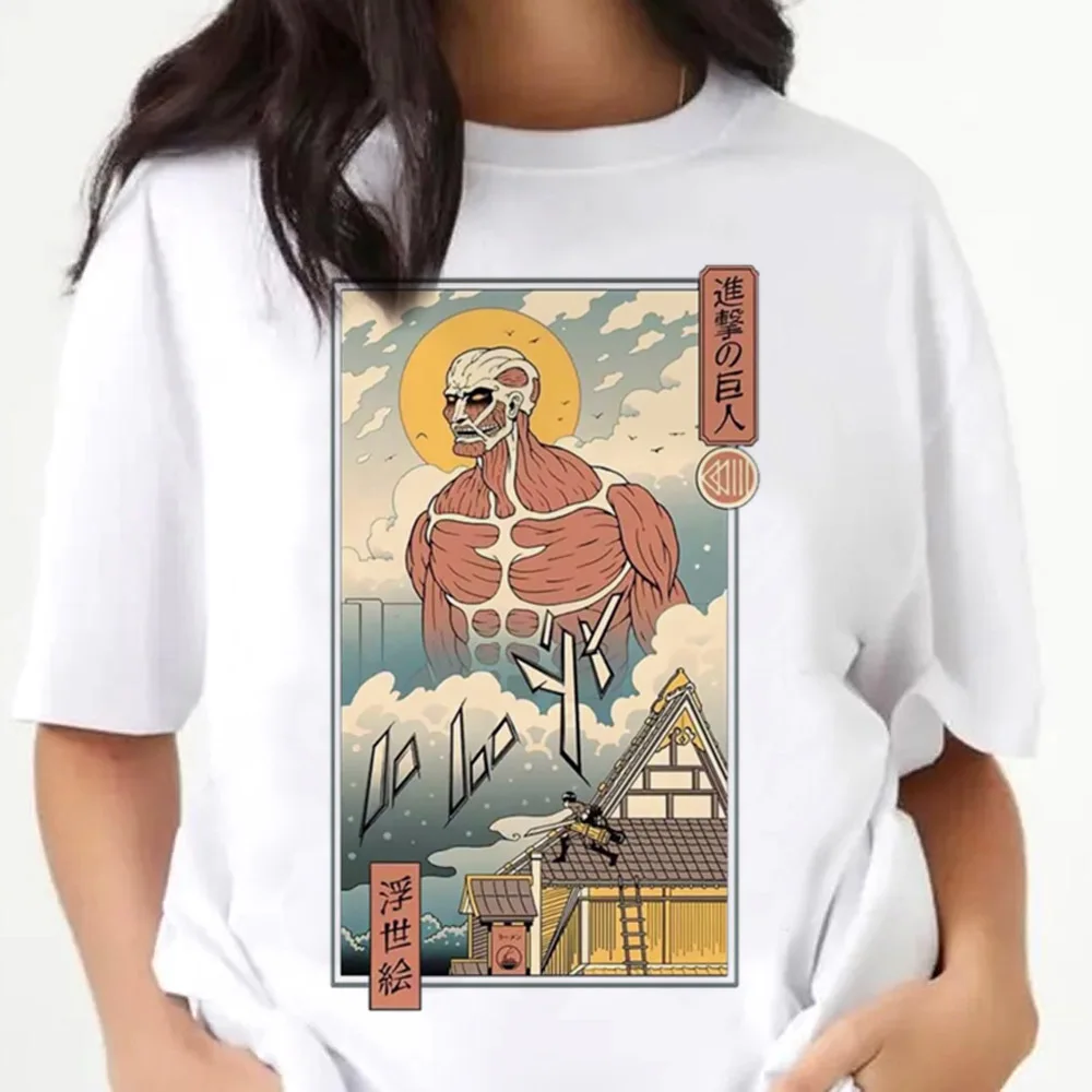 Attack on Titan shirt femme anime summer 80s jojifuku korean fashion shirt aesthetic 2000s cutecore alternative  y2k