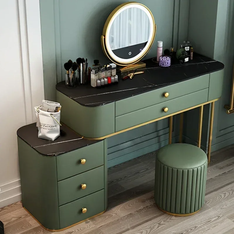 # Hot Nordic Modern Dressing Table Green Chair Luxury Mirrors Desk Dressers Organizer Cabinet Tocador De Maquillaje Bedroom Furn