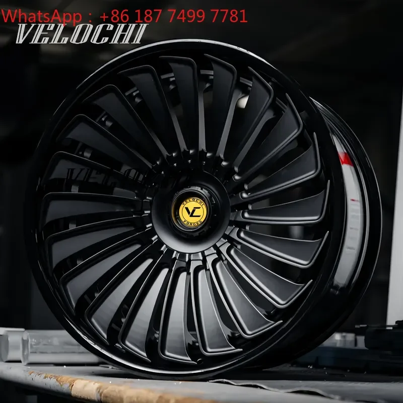 Velochi Matte Black Passenger Car Alloy Monoblock Wheel Rims 5x120 5x114.3 5x112 5x127 18-24 Inch Forged Wheels for Luxury