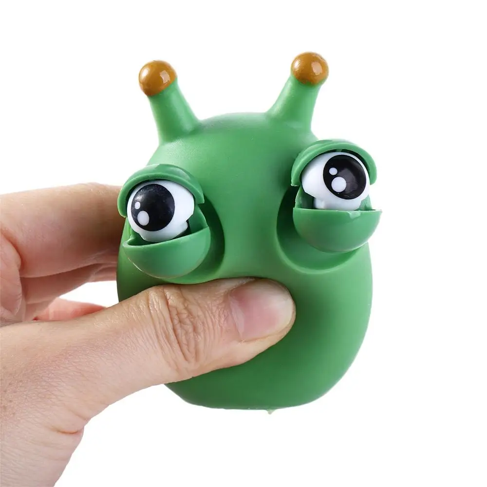 Funny Party Favor Green Eye Popping Green Worm Fidget Toy Eye Poppers Squeeze Squeeze Toy Worm Pinch Toy Eyeball Popping Toy