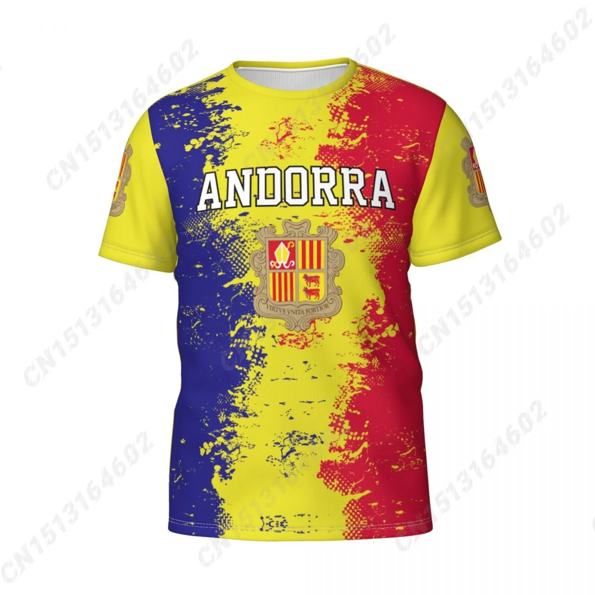 Andorra Country Vintage Flag 3D Printed T Shirt Men Summer Short-sleeved Custom T-shirt For Soccer Running Bike Tennis Fitness