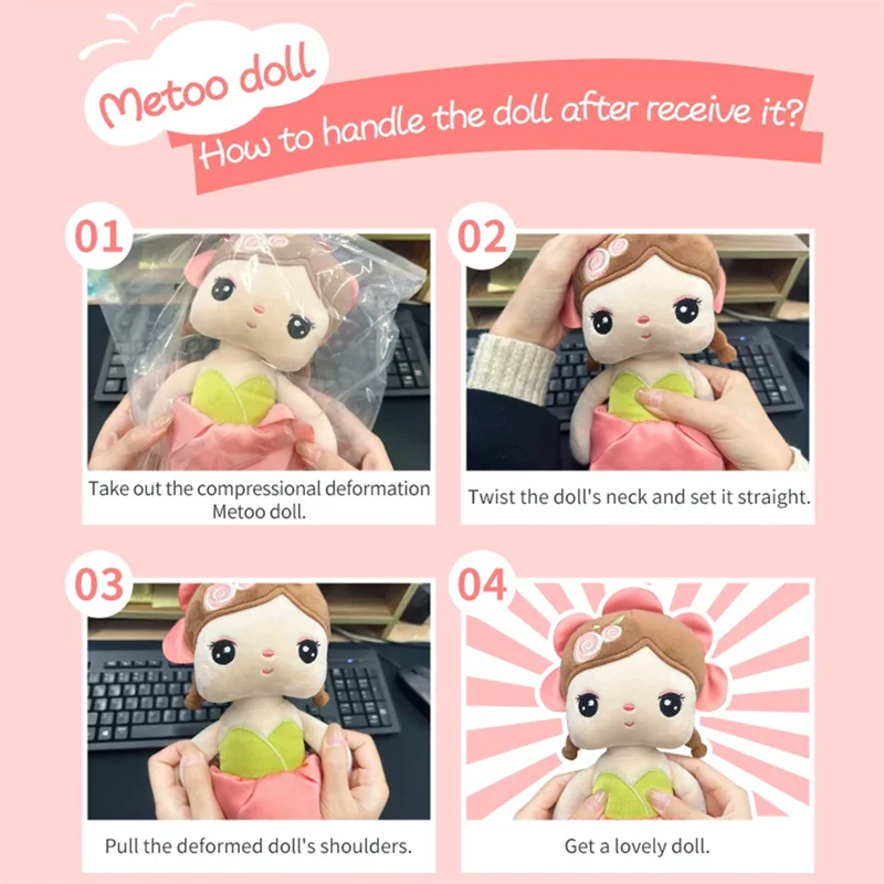 Metoo Doll plushie kawaii Hada de las flores Angela juguetes de peluche almohada decoración de dibujos animados regalo para niños amigos