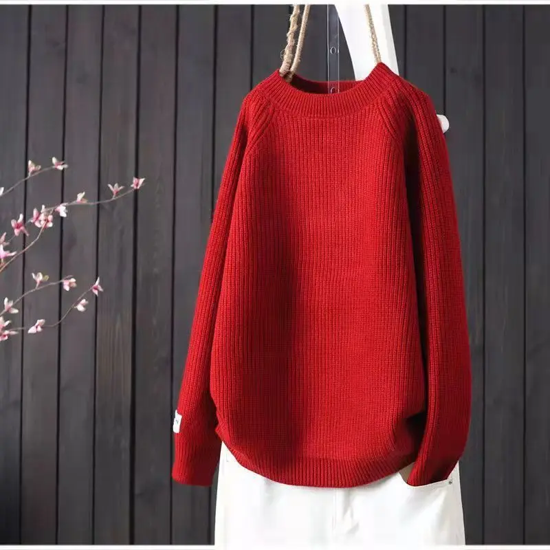 Women Sweater 2026 Autumn Knitted Pullovers Simplicity Shirt Solid Soft Knitwear Bottoming Shirts Ladies Jumpers Basic Sweaters