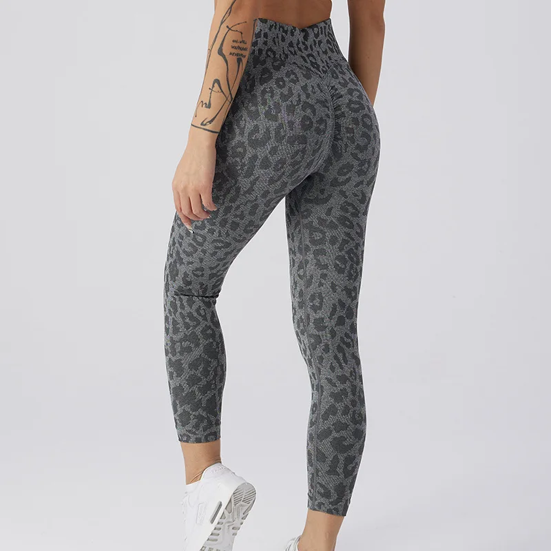 

Women Leopard Printed Leggings Semaless Slim Leggings Stretch High Waist Hip Liftting Sexy Yoga Tights Gym Running Sports Pants