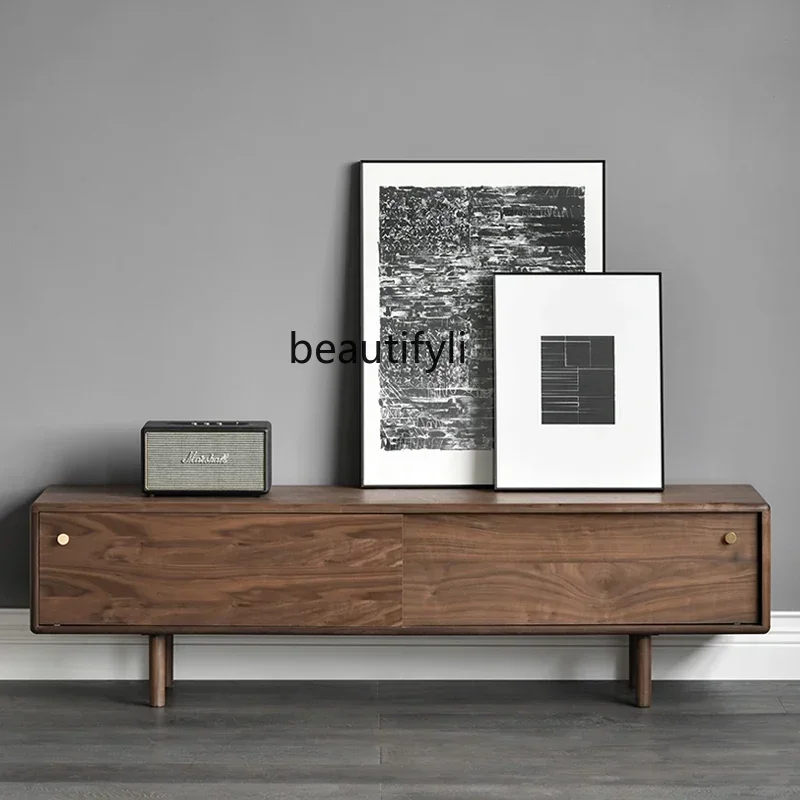 

SS new styleItalian light luxury North American black walnut solid wood TV living room lockerss 7486 ss 7486