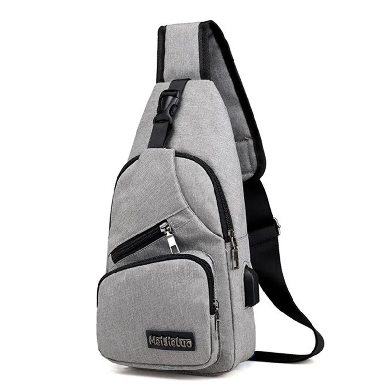 Borse a tracolla maschili borse a tracolla con ricarica USB da uomo borsa a tracolla multifunzione antifurto scuola Short Trip messenger Bagpack