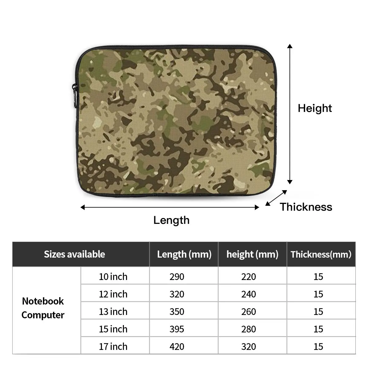 Multicam Military Trout Camo  Notebook Laptop Bag Case Pouch For Macbook Air Pro Tablet Shockproof Case Bag
