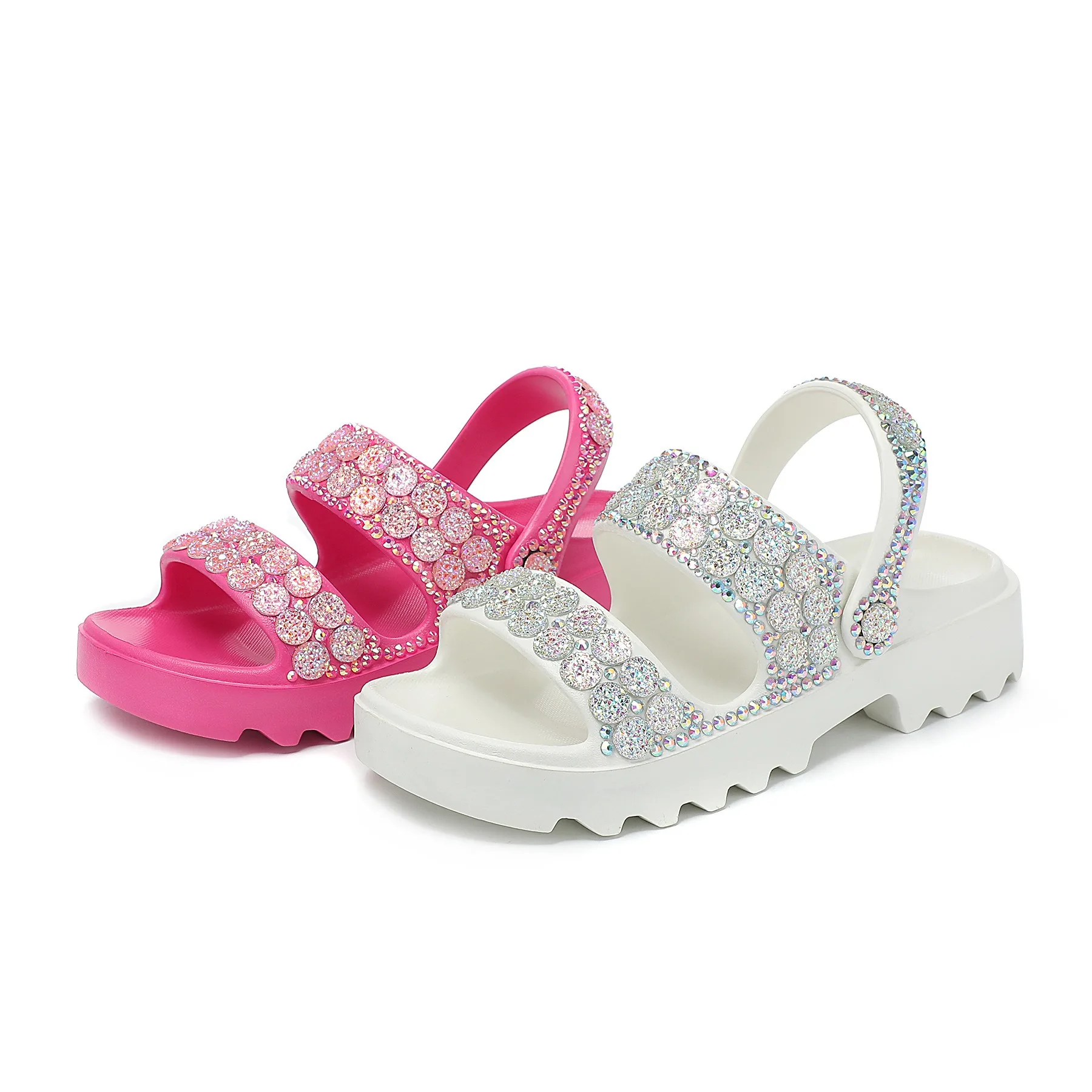 

Summer Essential Elegant Temperament Handcrafted Diamond Inlay with Sandals Comfortable Cross border Sandals