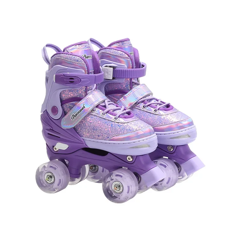 Double Row Roller Skate Shoes Skateboard Sports Adjustable PU Wheel Professional Outdoor Fitness Exercise Footwear Kids Women view 5