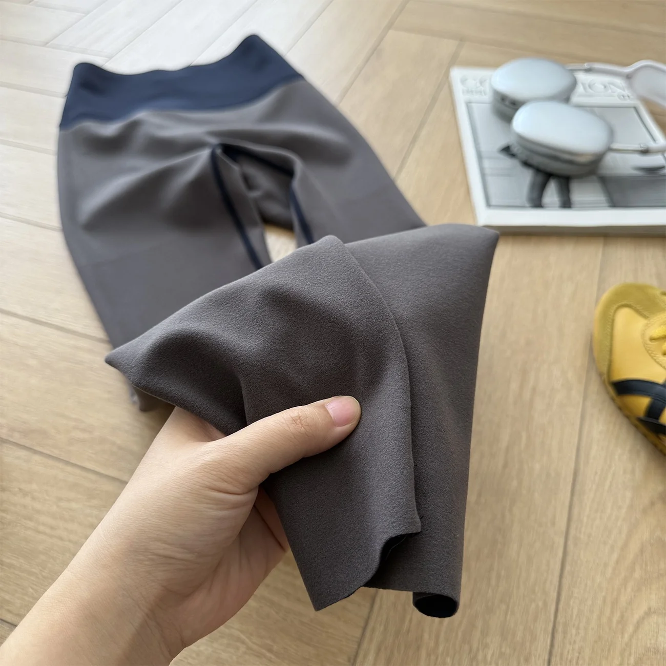 Pantaloni da yoga bruciati a vita alta foderati in Fce da donna Autunno Inverno Slim Fit 3D Sartoria Arca Pelle Pantaloni Gonna Pantaloni