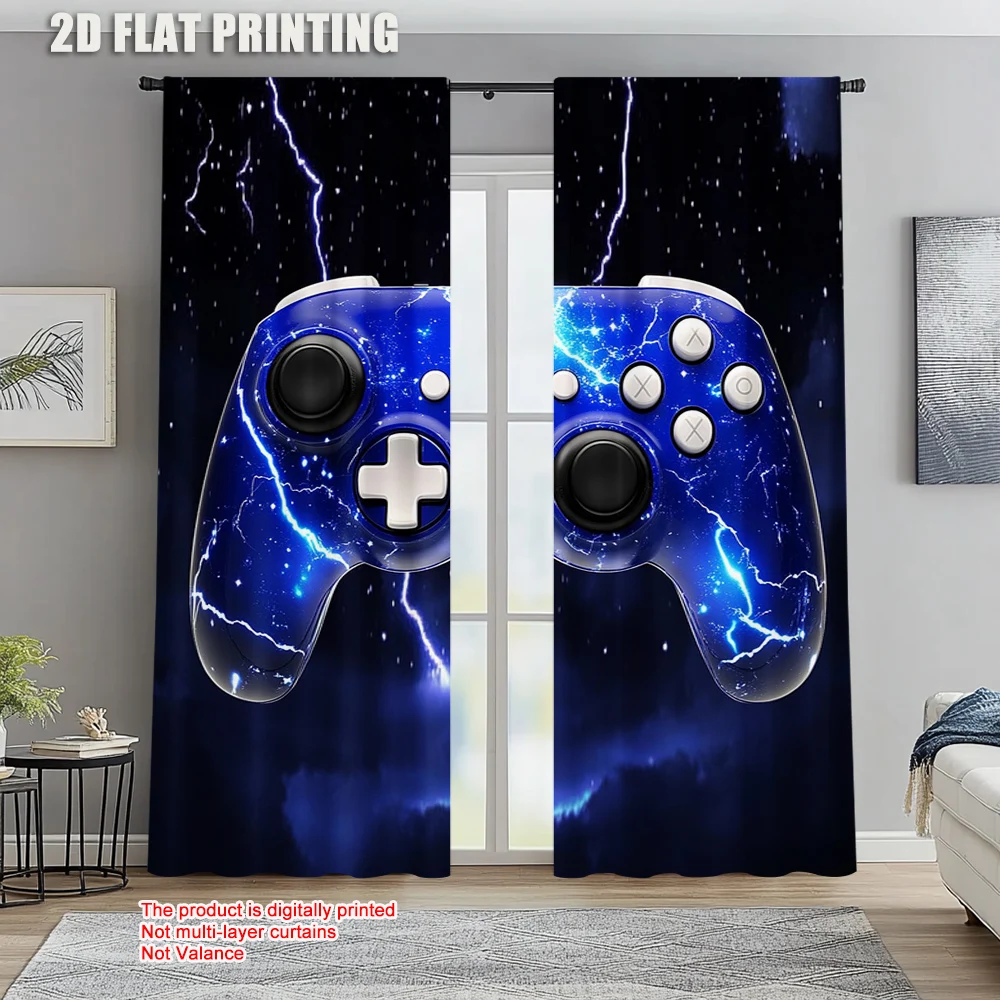 

2pc, Scene Curtain Video Game Controller Durable Polyester,Without Electricity Holiday Decorations Suitable for Holiday