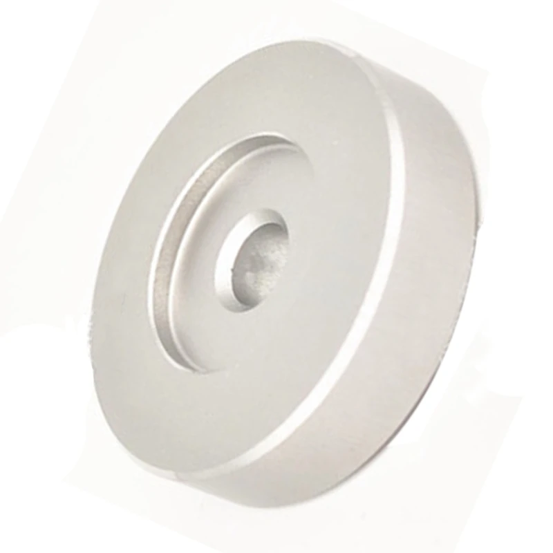 AU47-45 RPM Adapter - Aluminum - 7 Inch Vinyl Record Dome 45 Adapter Silver