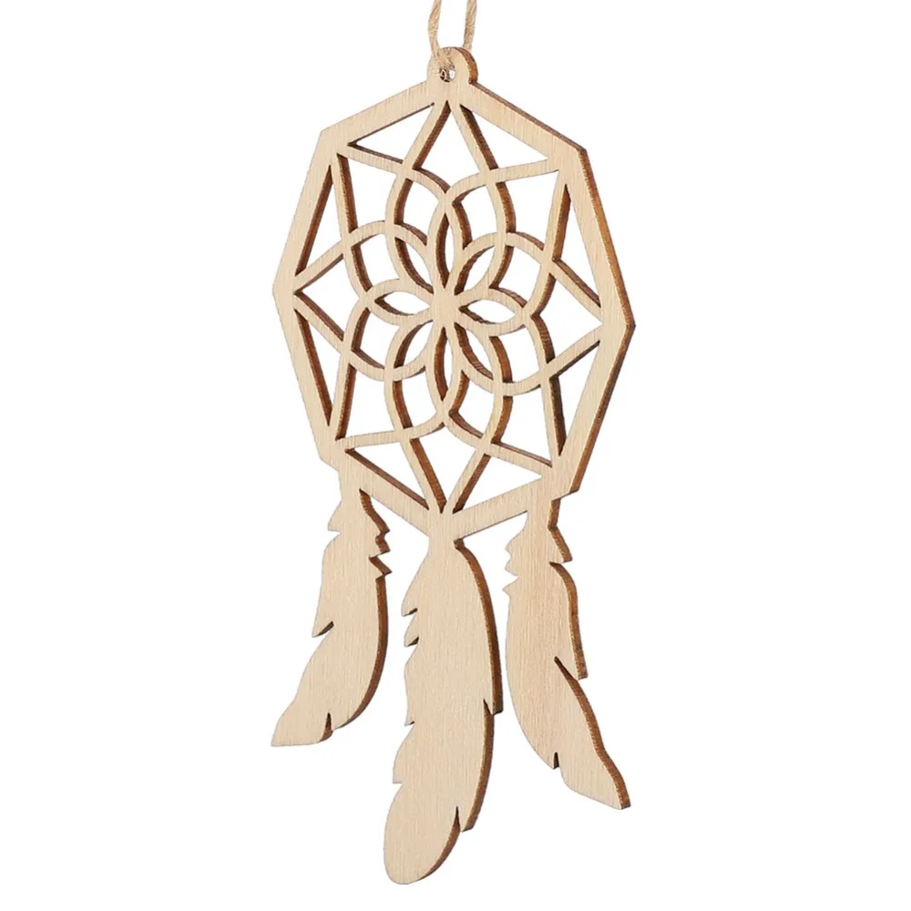 20pcs Wood Wooden Dreamcatchers Unfinished Wood Wooden Pendant Hanging Ornaments String Decor Dream Catcher Kits Christmas Tree
