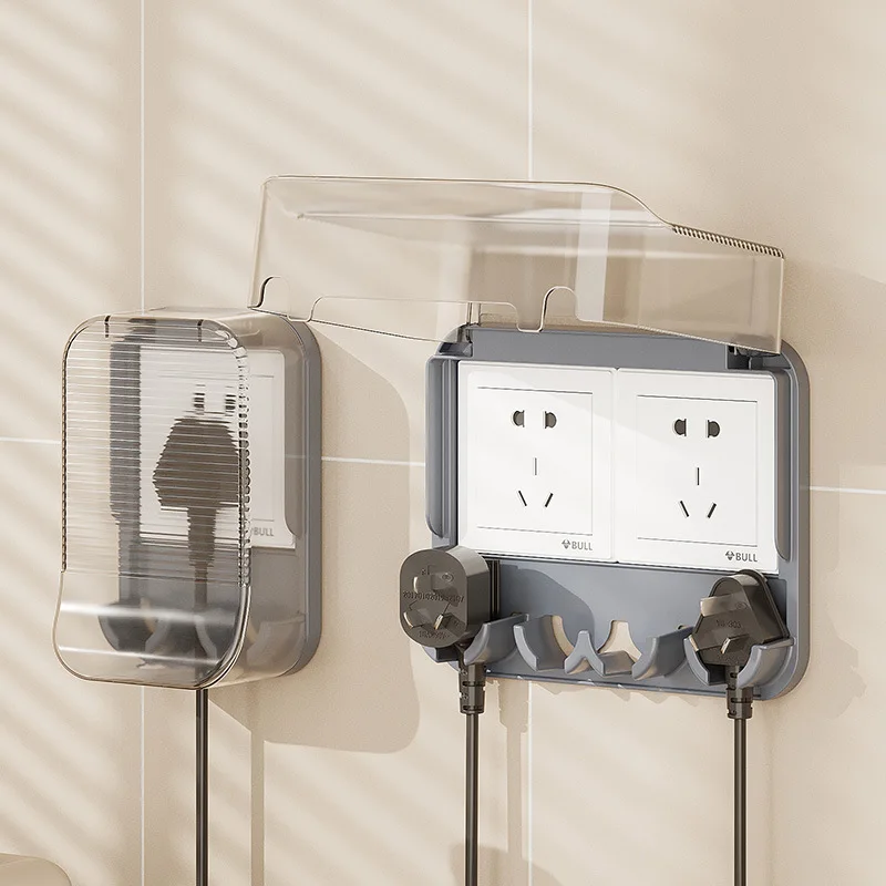 1pc Clear Slim Waterproof Outlet Cover, Bathroom Socket Splash-Proof Protector, Anti-Electric Shock Safety Case, Durable