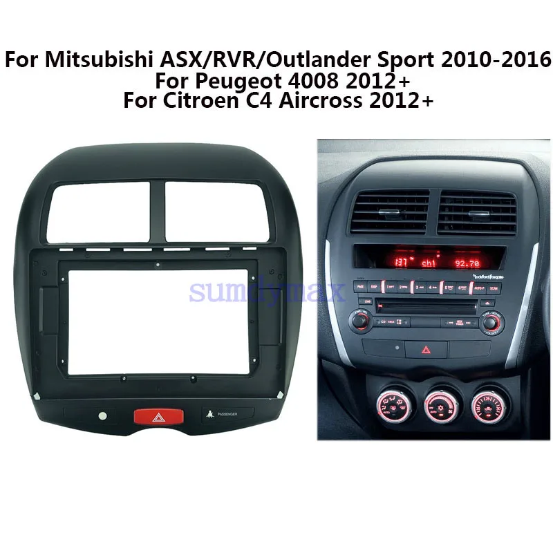 10.1 inch Car DVD Frame Audio Dash Trim Kits Facia Panel Radio Player For MITSUBISHI ASX PEUGEOT 4008 CITROEN C4 car radio panel