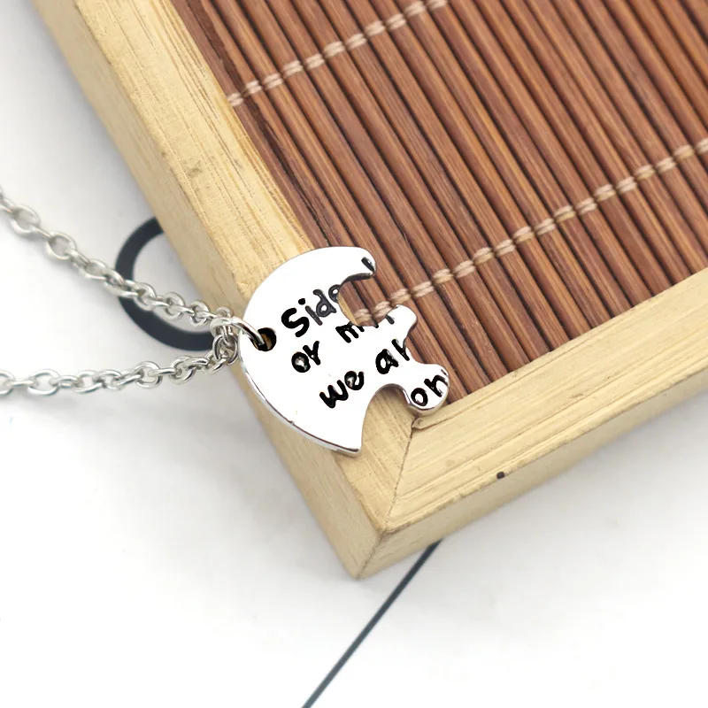 3 قطعة قلادة الأخوات على شكل قلب نحن الأخوات متصلة في hesrt خياطة قلادة قلادة مجوهرات اكسسوارات هدايا 2025