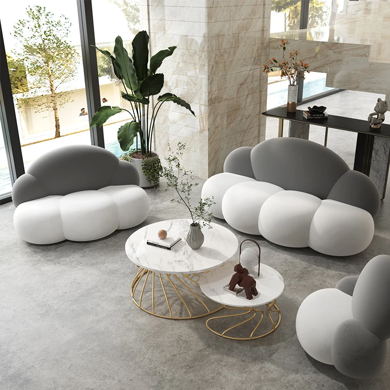 Unidad pequeña nórdica para tienda de ropa, oficina, salón de belleza, ocio, sofá creativo, combinación de mesa de centro