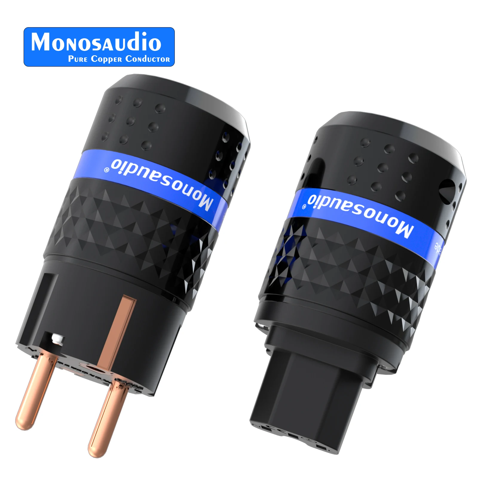 

Monosaudio Hi-end Pure Copper Schuko Power Plug European Standard Power Connector IEC Female Plug Adapter E102/F102