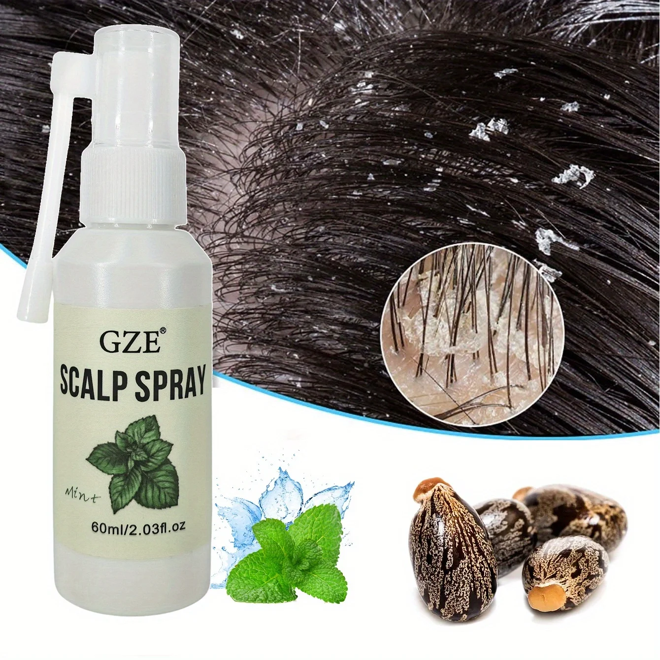 

GZE MINT TEA SCALP SPRAY Несмываемый кондиционер для кожи головы Удаление рассыпчатых хлопьев от перхоти ​