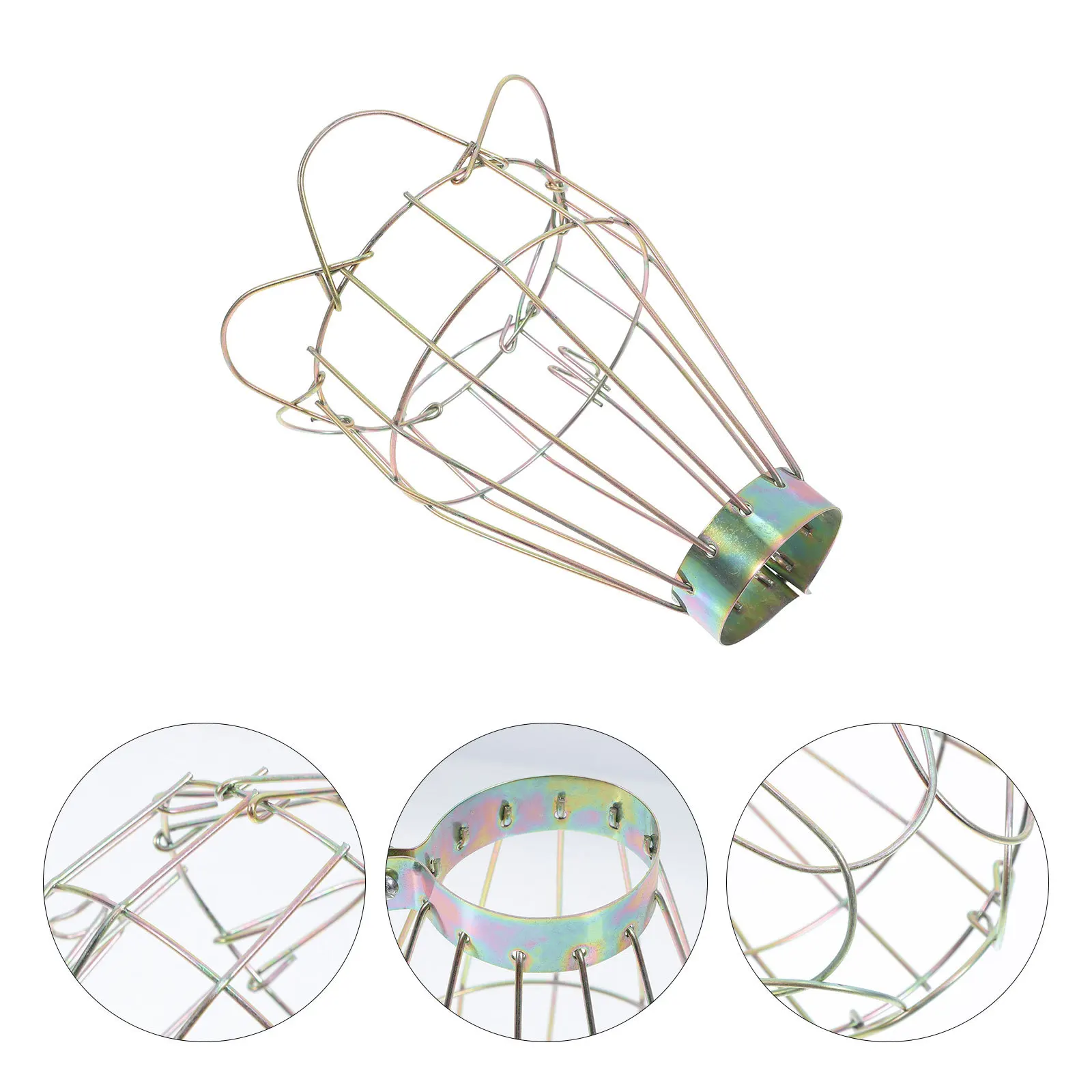 

4pcs Vintage Bird Cage Lantern Metal Lamp Bulb Guard Copper Finish Pendant Light Cover For Home Bar Cafe Restaurant Decor