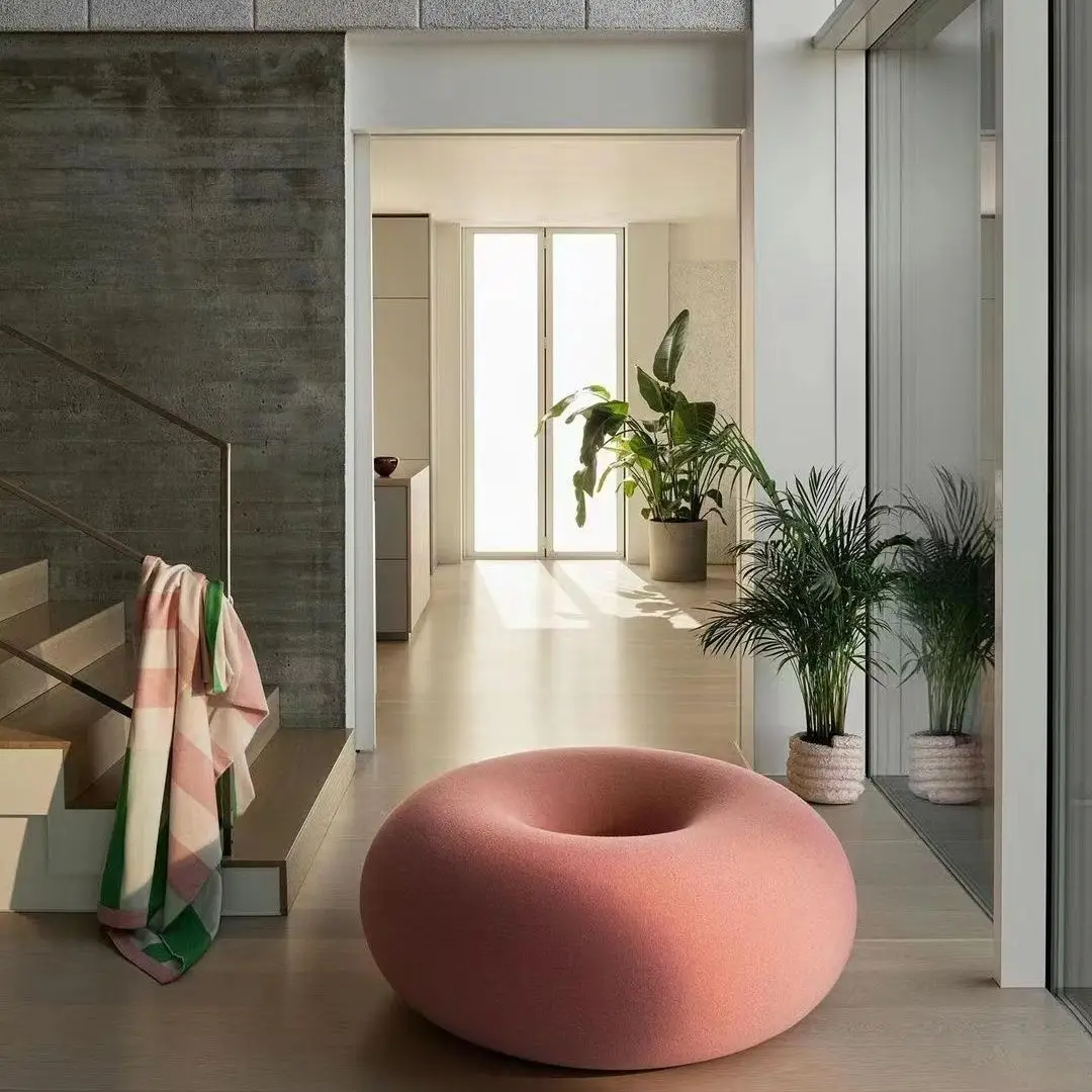 Elegant Soft Skin-friendly Breathable Sofa Donut Round Lazy Single Seat Home Living Room Simple Sofa Advanc Lovely Leisure Chair