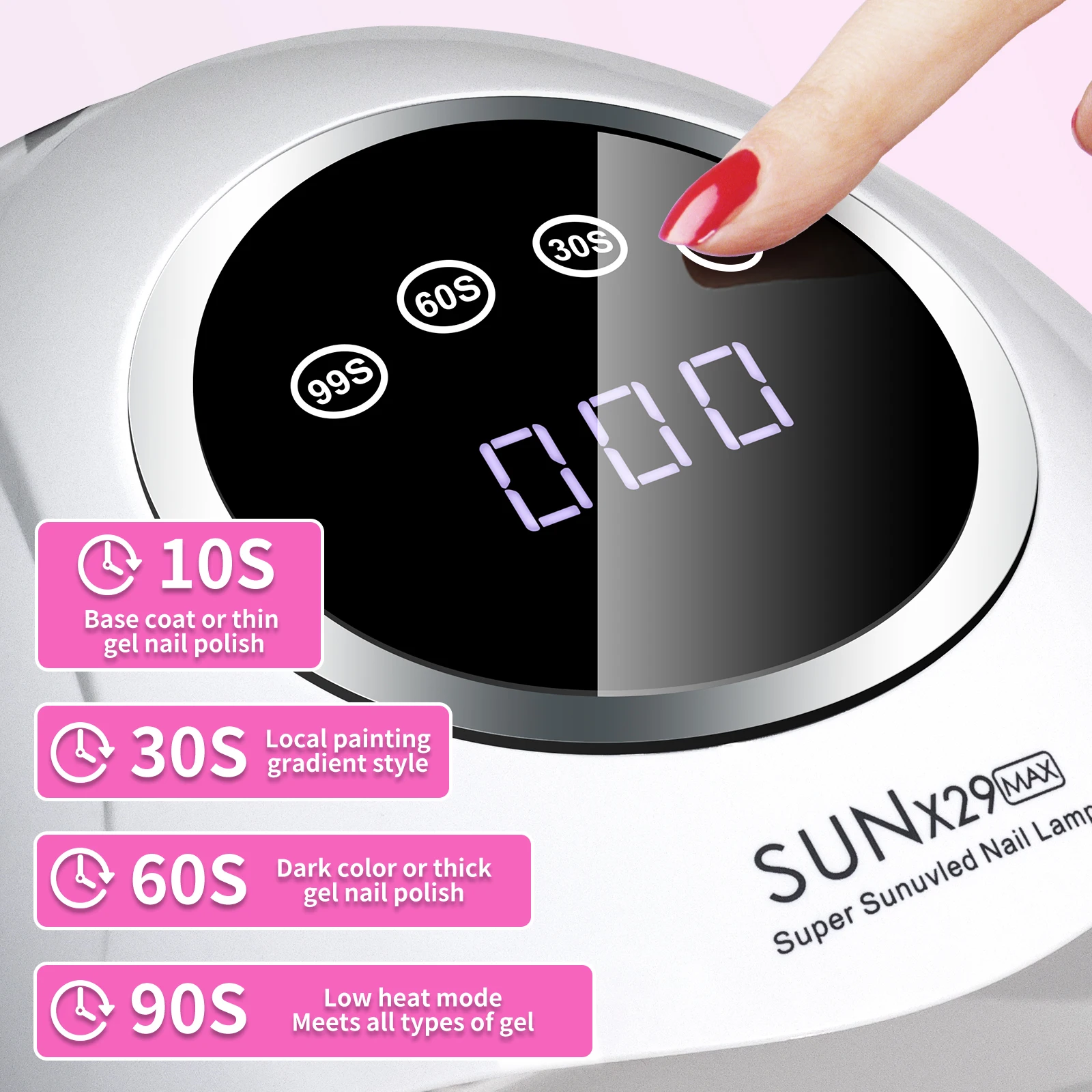 الأشعة فوق البنفسجية LED مسمار مجفف 90 قطعة الأشعة فوق البنفسجية مصباح الخرز مسمار مصباح مع الموقت الاستشعار التلقائي لجميع معدات الأظافر هلام البولندية المهنية #3