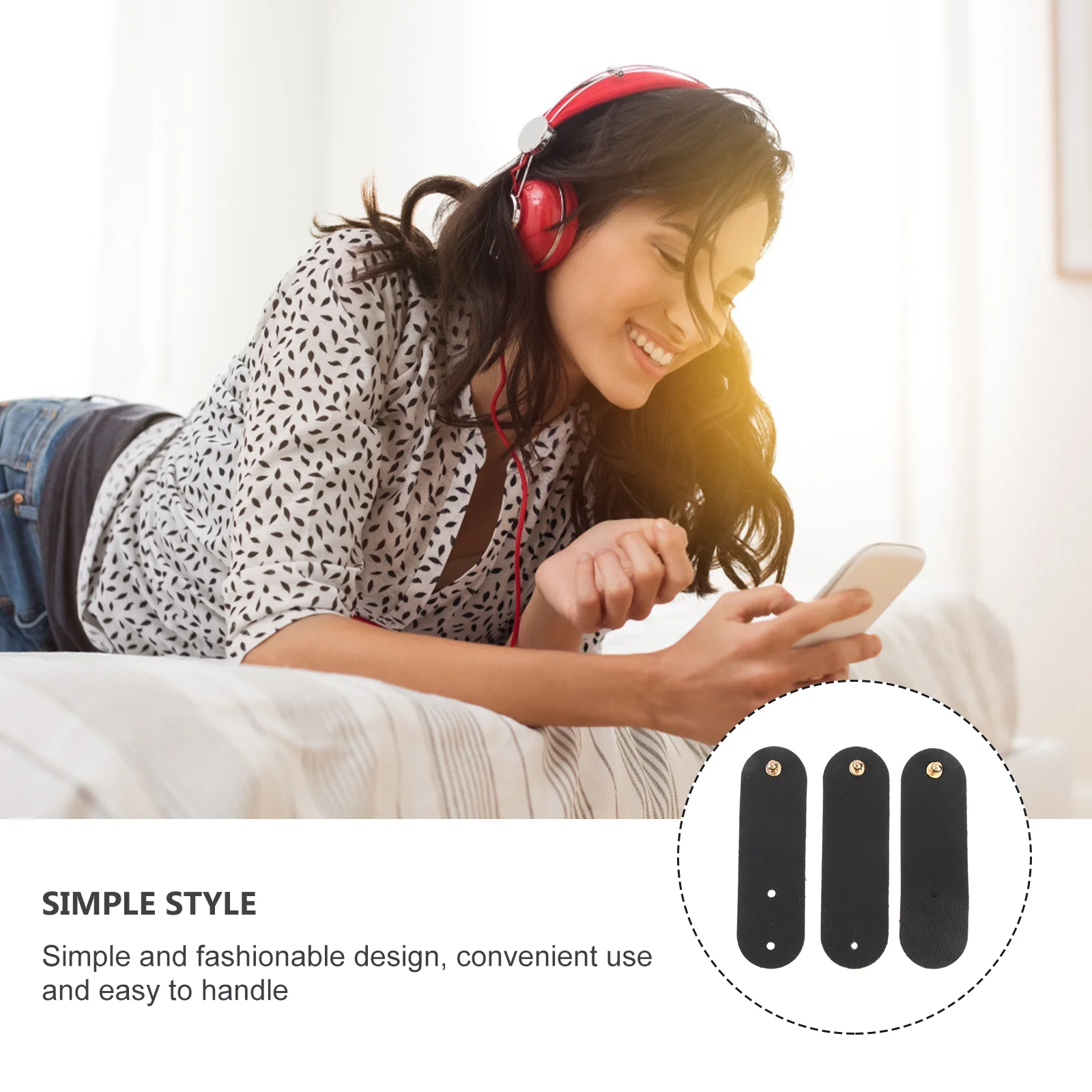 

3 Pcs Wire ganizer Cable Winder USB Holder Earbud Wrapped Cord Headphone ganizer Durable Material Long